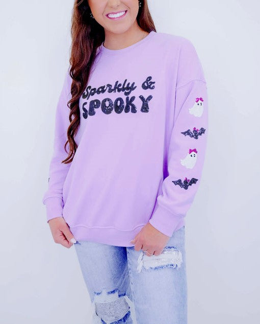 Women's Sparkly & Spooky Sequin Sweatshirt (Buy 2 Free Shipping)