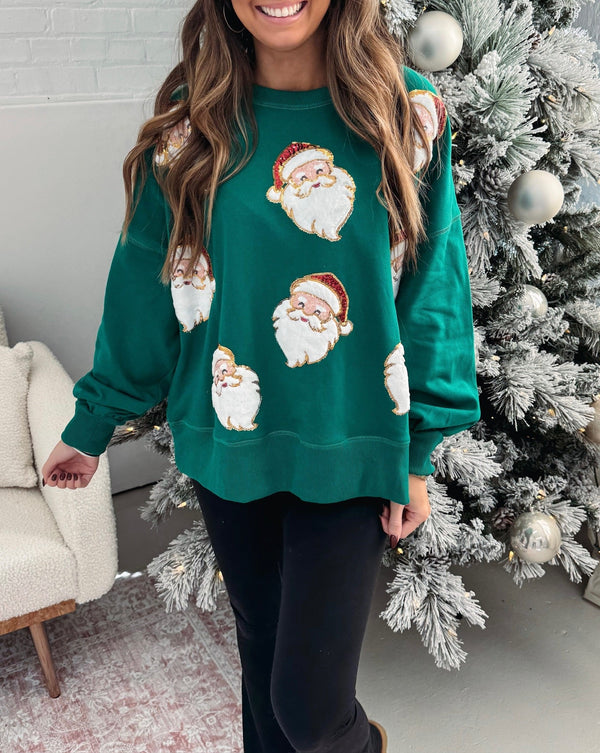 Women's Oversized Sequin Santa Pullover (Buy 2 Free Shipping)